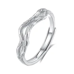 S925 Sterling Silver Love Old Ring Female Niche Fluorescent Design Plain Ring - Fdjz352 Men'S - View 1