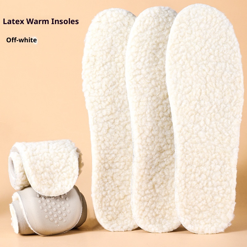 Lamb Cotton Latex Insole Breathable Sweat Absorbing Beige - Shop at LoveMi