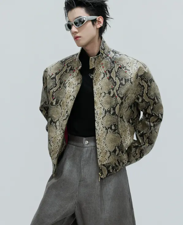 Embellished Stand Collar Short Jacket Autumn