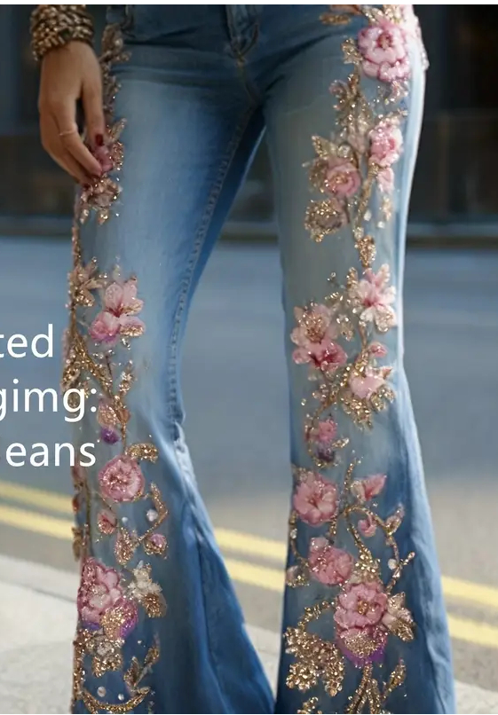 Comfortable And Simple Women's Wide-leg Pants, Floral Print Trousers