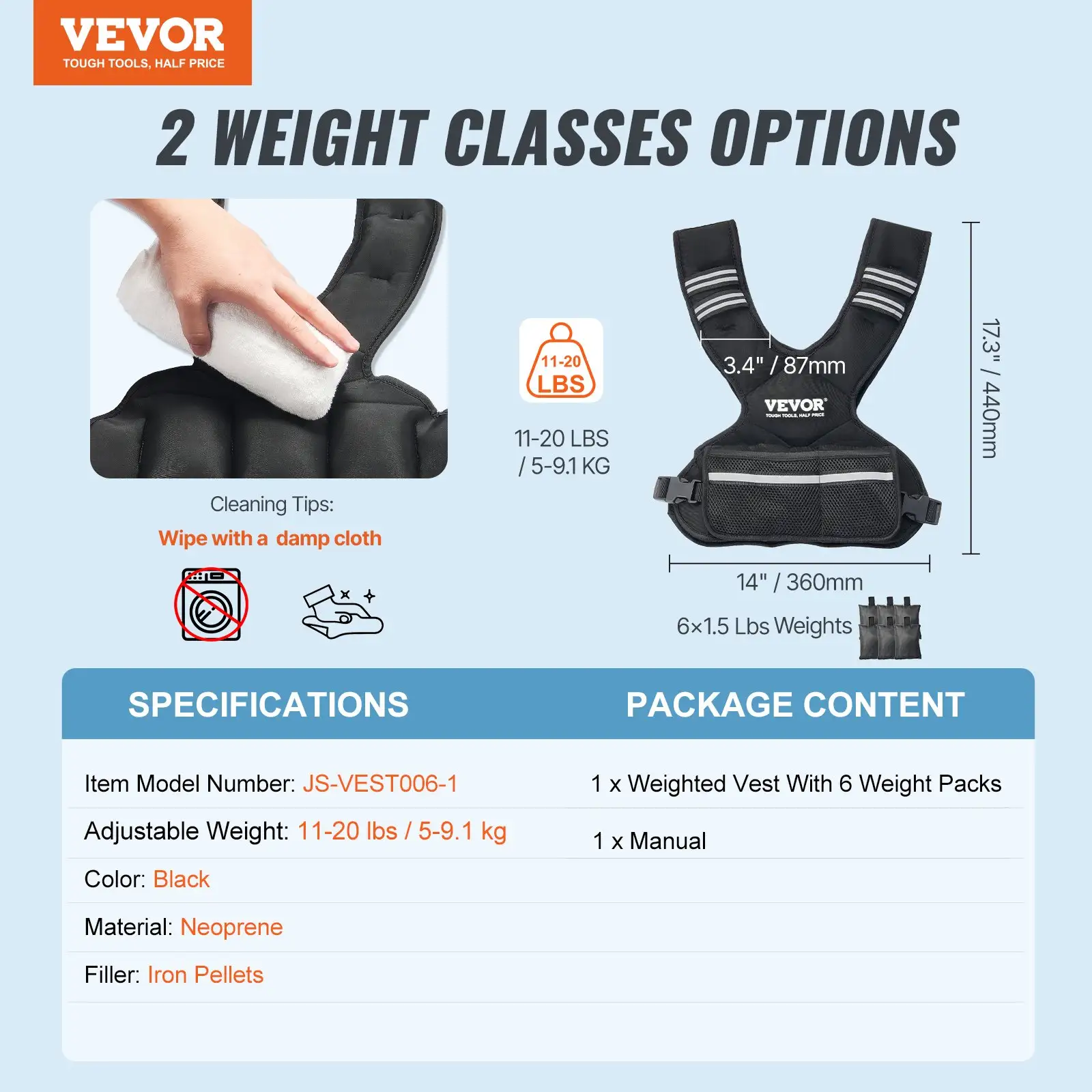 Adjustable Weighted Vest, 11-20lb Weight Vest With 6 Ironsand Weights And Reflective Stripe, Body Weight Vest Exercise Set For Men Women, Workout Equipment For
