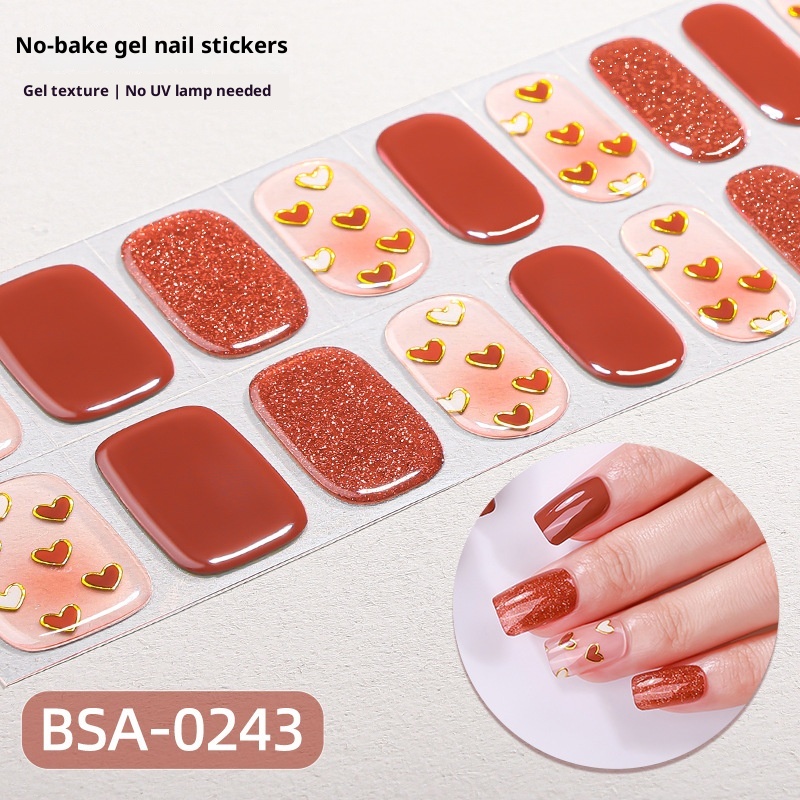 Baking-free Gel Nail Stickers Super Shiny And Semi-transparent