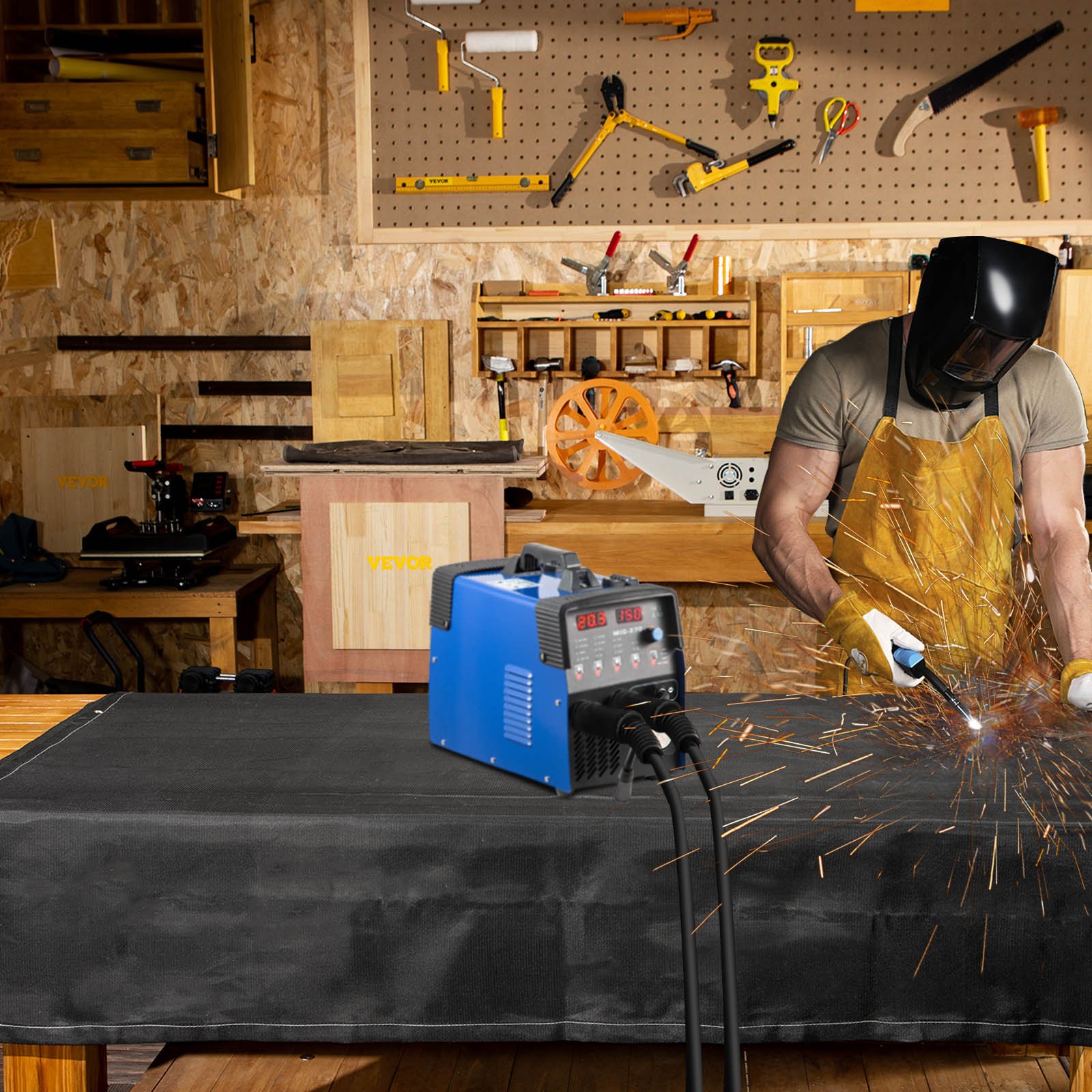 Fire Blankets, 2-pack Welding Blankets, 6ft X 10ft Fire Extinguishing Blankets, Black Emergency Fire Blankets, Fiberglass Flame-retardant Blankets, With 8 Brass Eyelets. 8