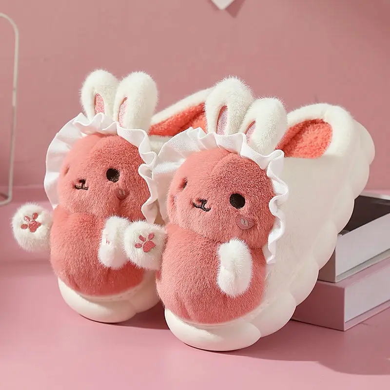 New Cute Hug Rabbit Girl Cartoon Cotton Slippers