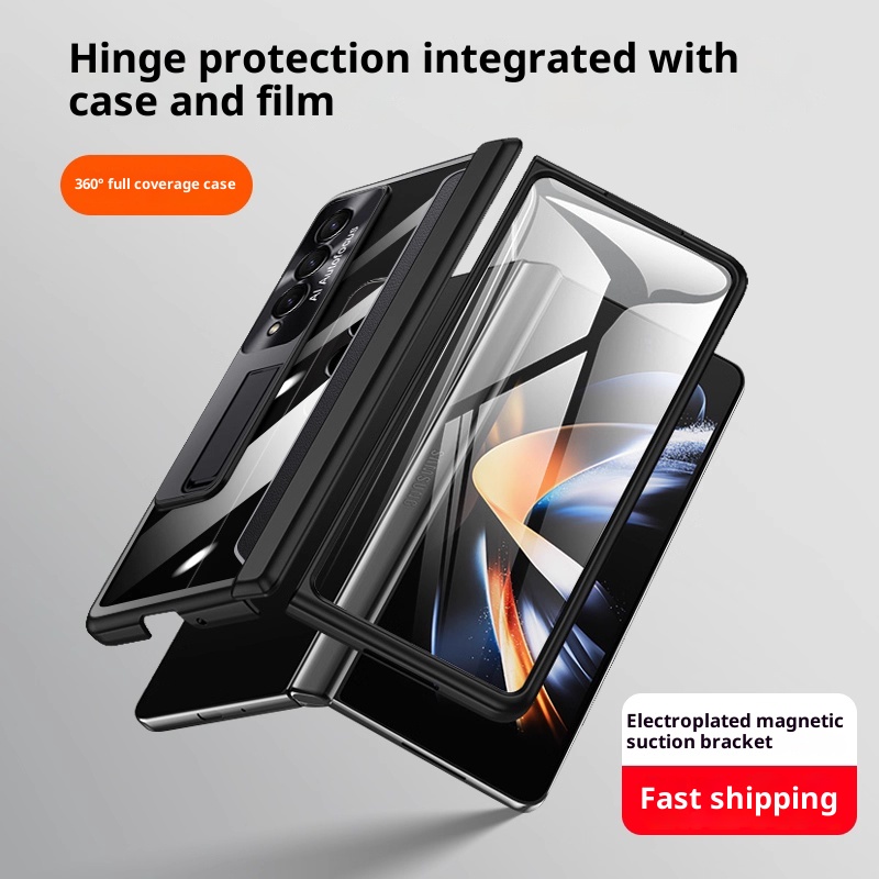 HD Transparent Shatter-resistant With Bracket Shell Film Integrated Phone Case