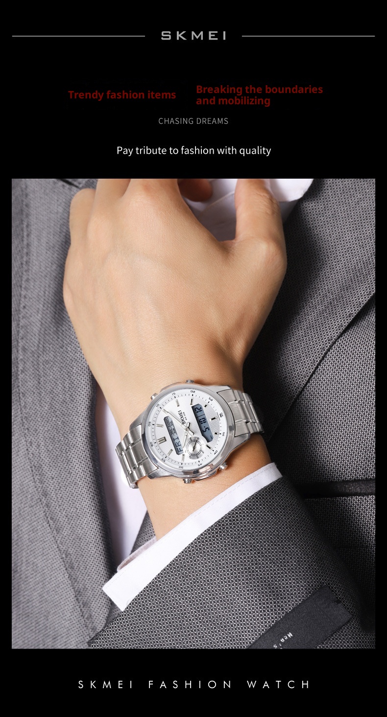 Skmei 2284 Steel Strap analog digital Watch for men