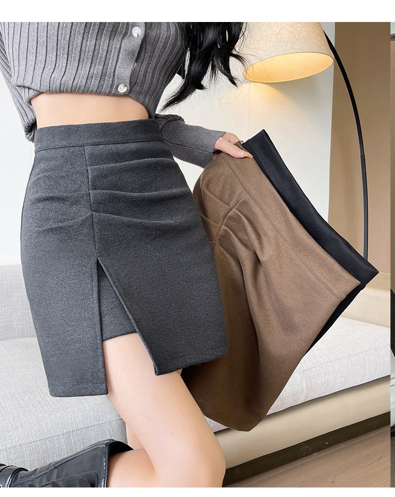 High Waist Skirt Brown Ruched Split Mini Skirt 11 07c3c0cb 6ac4 4a51 bf40 825af5ffe215 trans