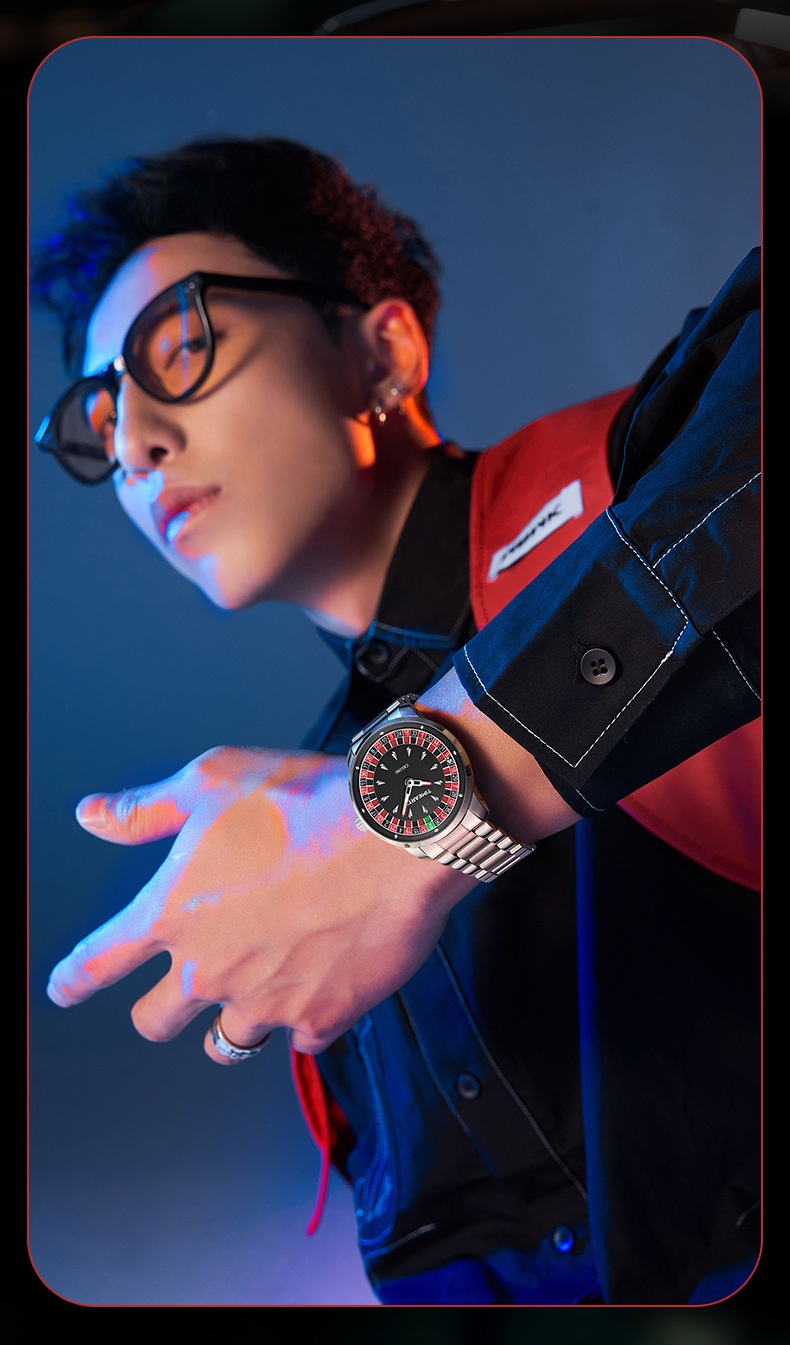 TIMEARTX Roulette Dial Casino Watch Rotating Gaming Style watch for Men