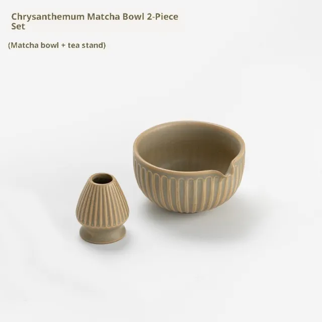 Chrysanthemum Stoneware Matcha Bowl Matcha Tool With Mouth Bowl Tea Xianli - Shop at LoveMi