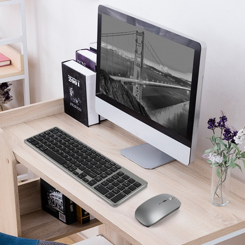 Charging Bluetooth Dual-mode Wireless Keyboard Two Zone Digital Mouse Set
