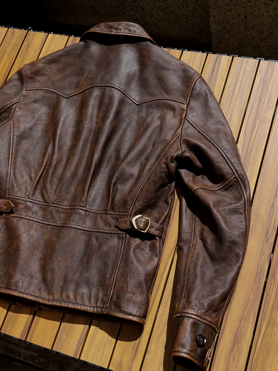 Washed Old Soft Glutinous Pendant Fit Leather Coat