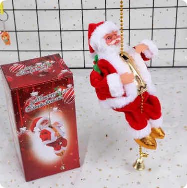 Electric Climbing Chimney Santa Claus Christmas Decoration Figurine Ornament Family New Year Party Santa Claus New Year Gift - Santa Claus With Cli...