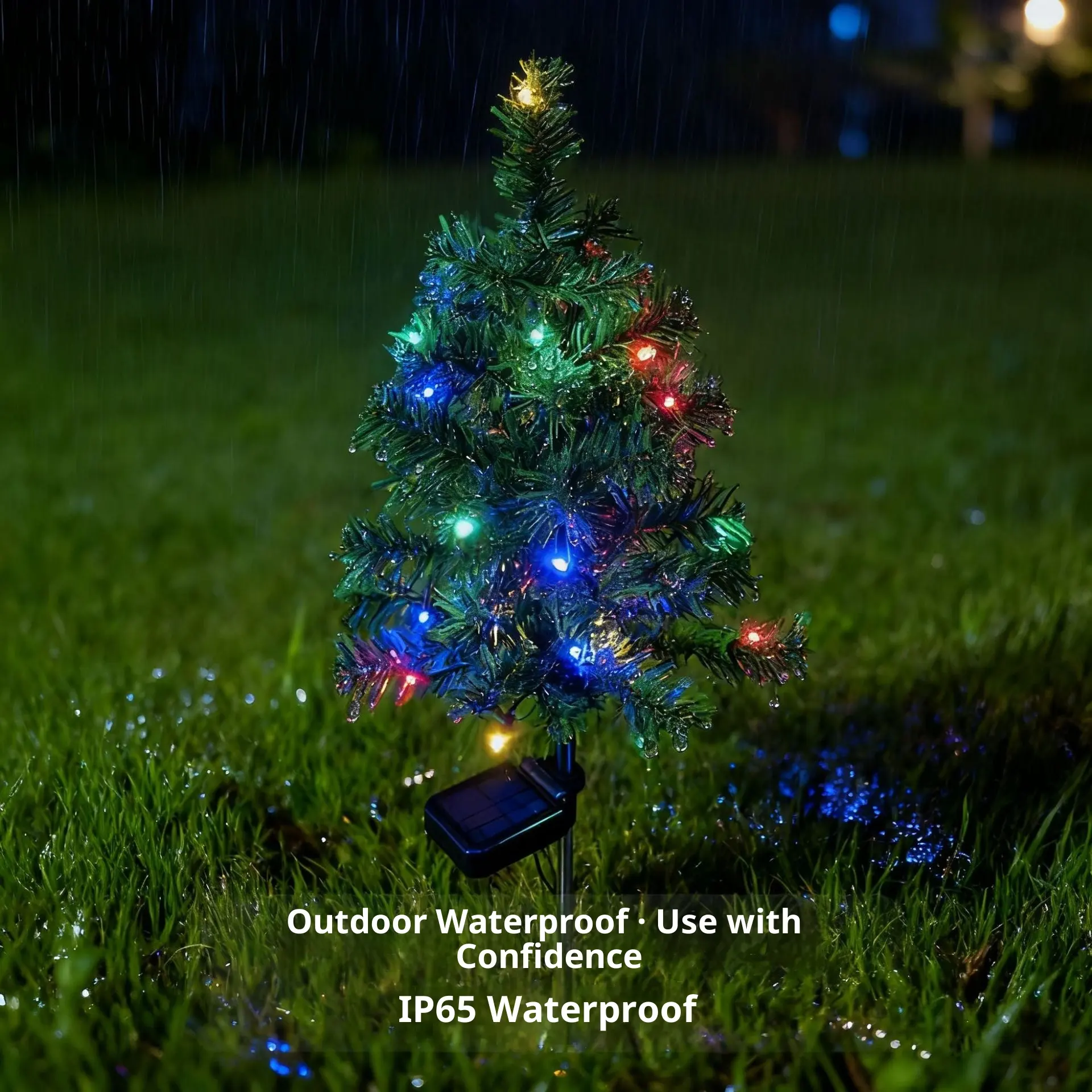 Solar Christmas Cedar Tree Lamp Outdoor Lawn