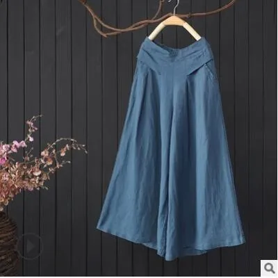 Women's Fashion Loose Casual Cotton Linen Pants - Grey