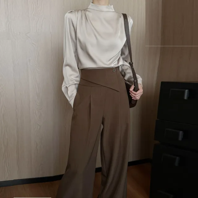 Autumn Elegant Slimming Top For Women Grey - Shop at LoveMi