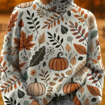 Printed Casual Cloak Coat Cardigan Sweater - 2Style