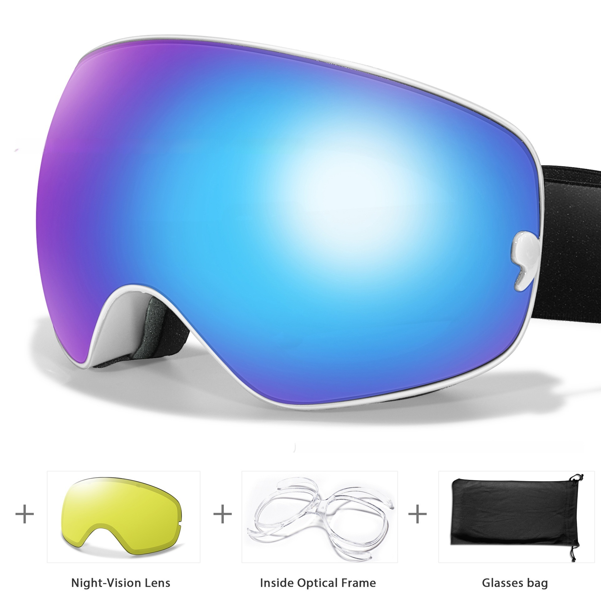Men’s And Women’s Anti-fog Card Myopia Glasses Coated Large Spherical Eye Protection Ski Mountaineering Equipment
