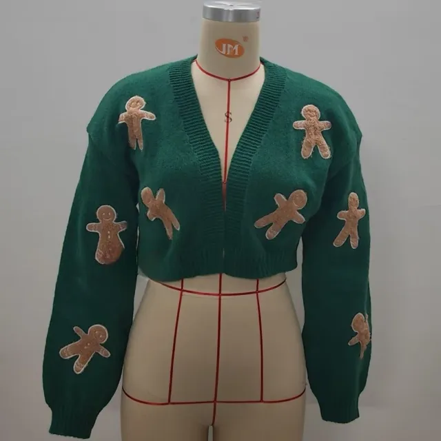 Short Coat Knitted Cardigan Women's Sweater Green - Shop at LoveMi