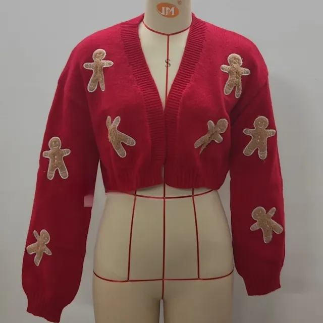 Short Coat Knitted Cardigan Women's Sweater Red - Shop at LoveMi