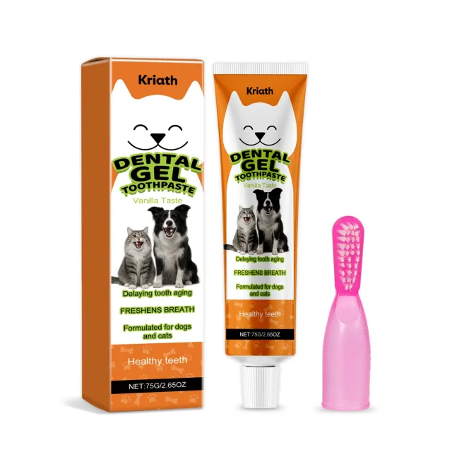 Vanilla flavored Pet Toothpaste Care Set 75G - Shop at LoveMi
