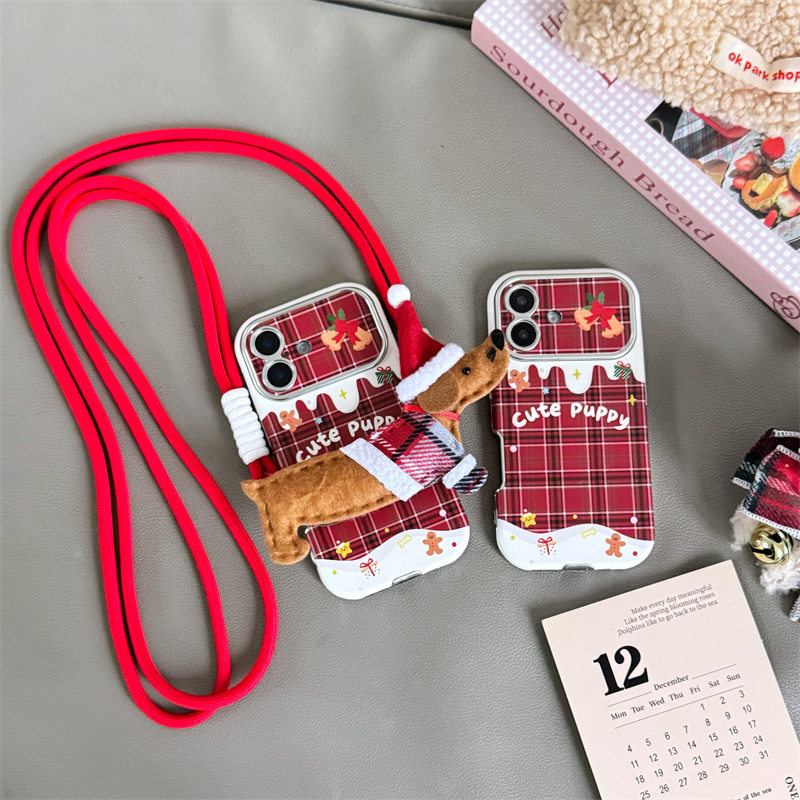 Christmas Plaid Dachshund High-end Crossbody Clip - Image 4