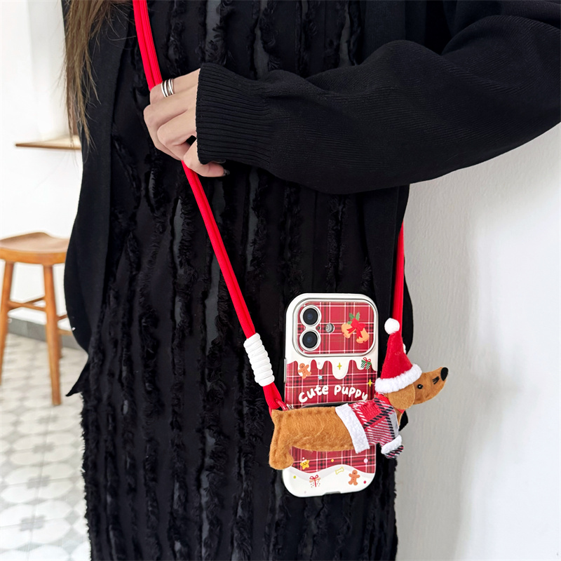 Christmas Plaid Dachshund High-end Crossbody Clip - Image 5