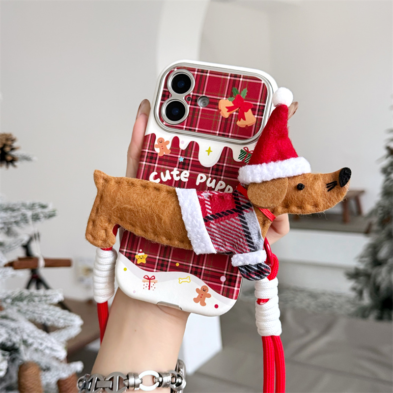 Christmas Plaid Dachshund High-end Crossbody Clip - Image 2