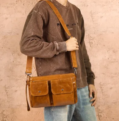 Full view of the leather crossbody bag