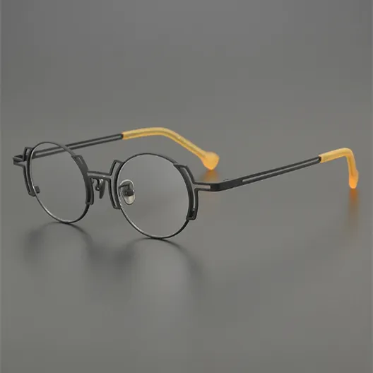 Art Student Youth Sense Retro Round Frame Original Design Personality Glasses Black - Shop at LoveMi