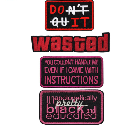 Inspirational Slogan English Personalized Embroidery Patches Hats And Patch Stickers