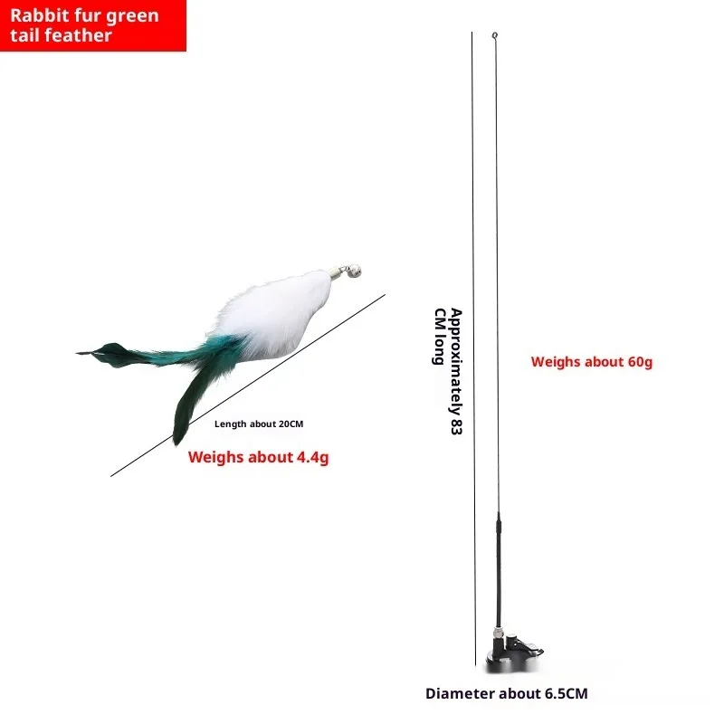 Steel Wire Feather Funny Cat Stick Long