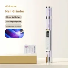 LCD Display 2-in-1 Polishing And Baking Lamp Electric Nail Grinder - Purple - View 1