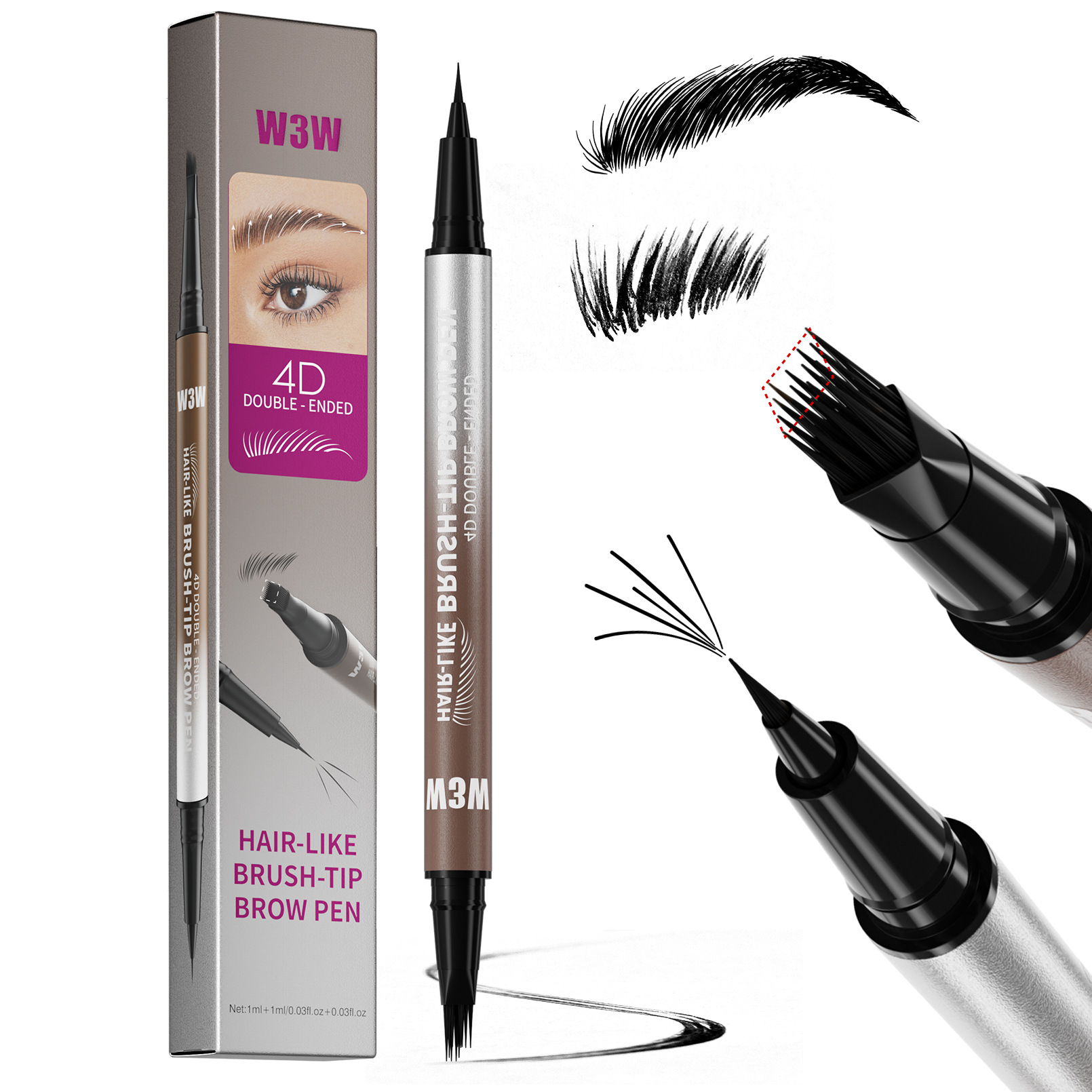 Waterproof Sweat-proof Smudge-proof Double-ended Eyebrow Pencil 9