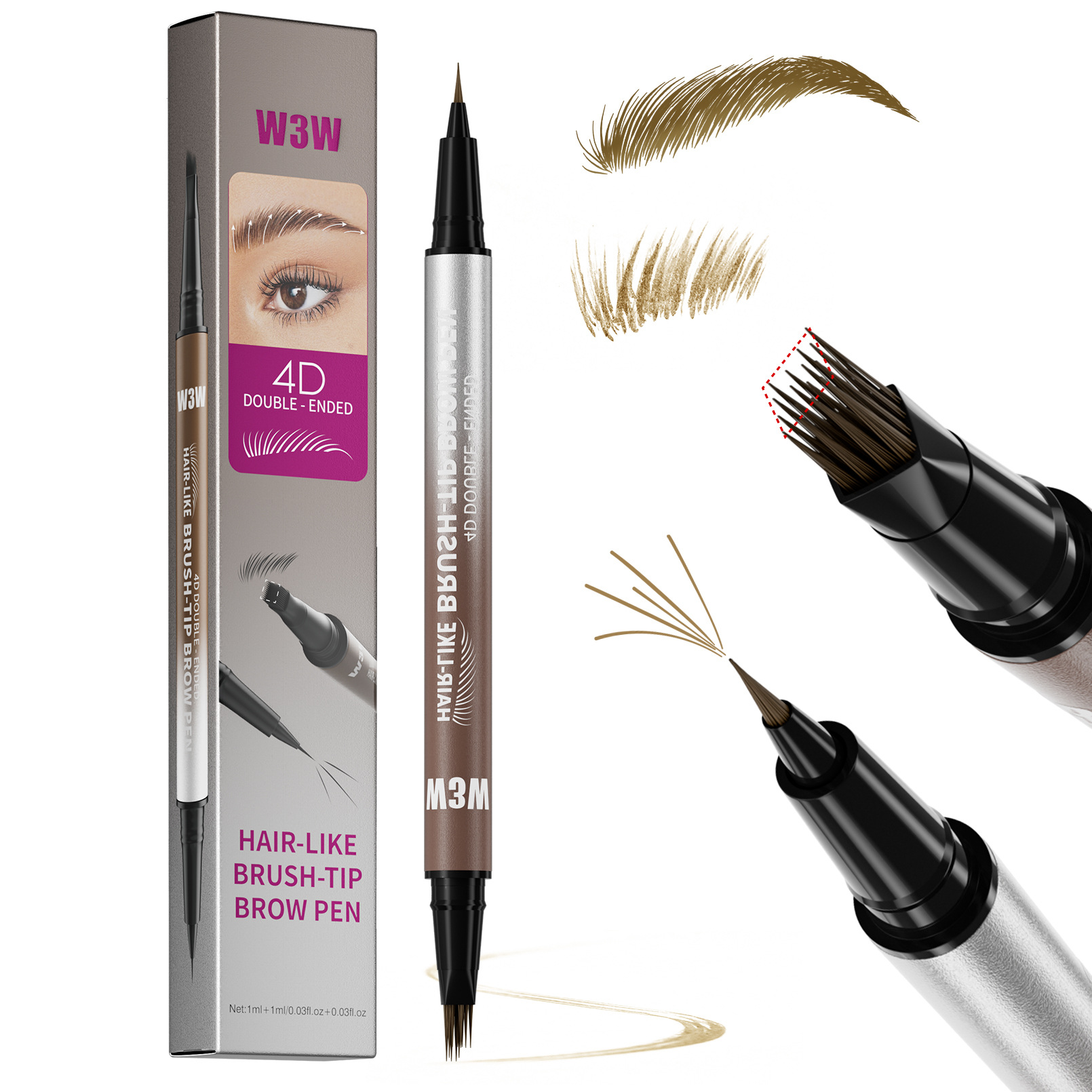 Waterproof Sweat-proof Smudge-proof Double-ended Eyebrow Pencil 6