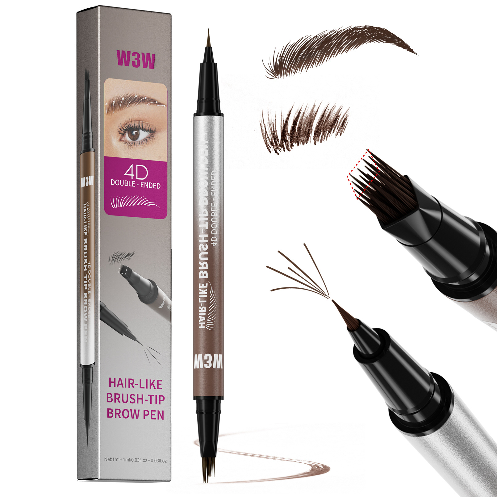 Waterproof Sweat-proof Smudge-proof Double-ended Eyebrow Pencil 8