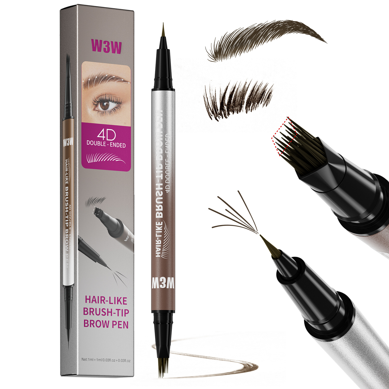 Waterproof Sweat-proof Smudge-proof Double-ended Eyebrow Pencil 10