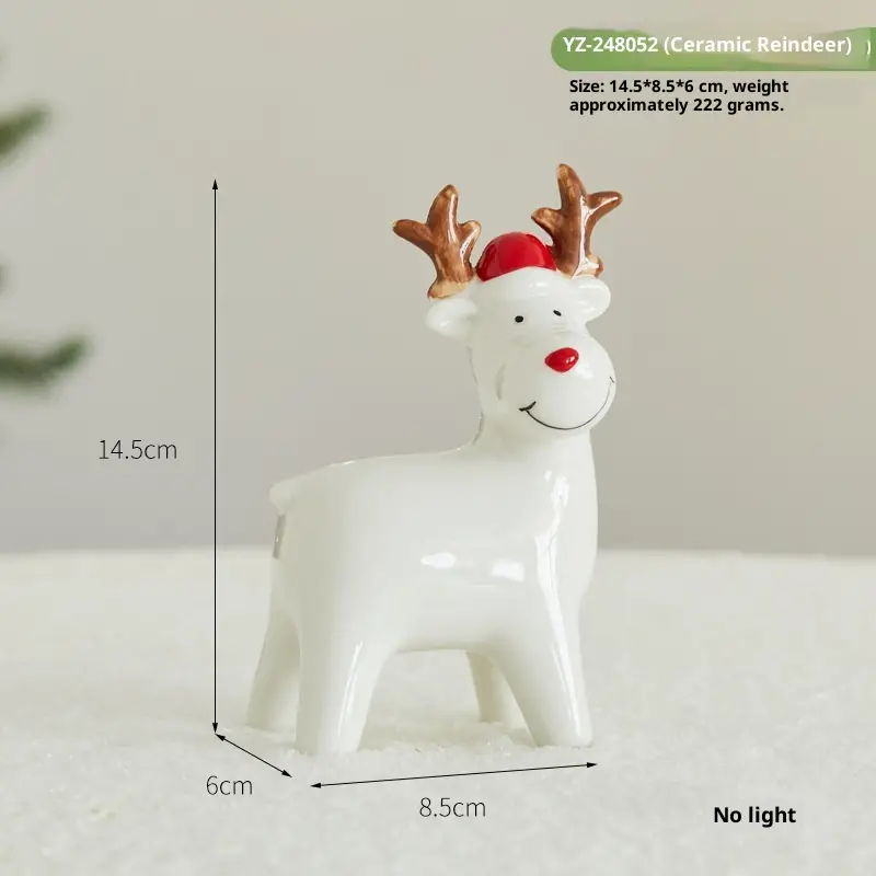 Ceramic Christmas House Snowman Decoration Creative Luminous Scene Arrangement Atmosphere