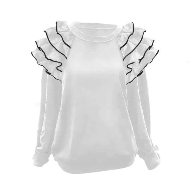 Comfortable And Slimming Ruffle Top For Women White - Shop at LoveMi