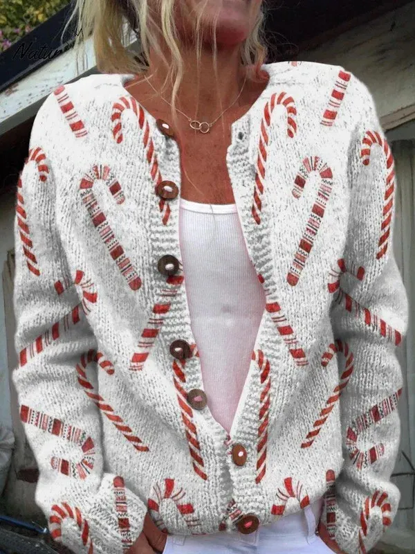 Creative Animal Print Shading Women's Cardigan Sweater 11Style L - Shop at LoveMi