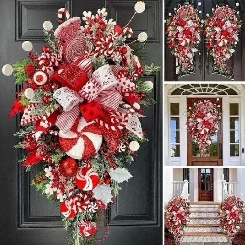 Christmas Wreath Candy Upside Down Tree Garland