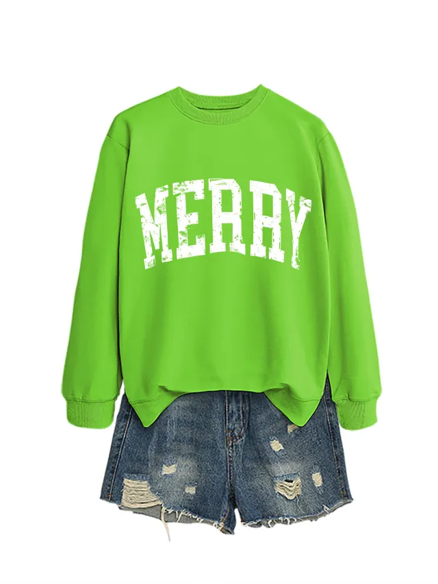 Letter Autumn And Winter Sweater Girl Green - Shop at LoveMi