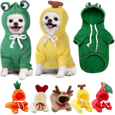 Cute Fruit Dog Clothes for Small Dogs Hoodies Winter