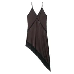 Satin Asymmetrical Midi Dress Women - View 1