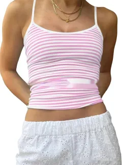 Slim-fit Vest Hot And Sexy Inner Wear Or Outerwear Tank Top - Pink - View 1