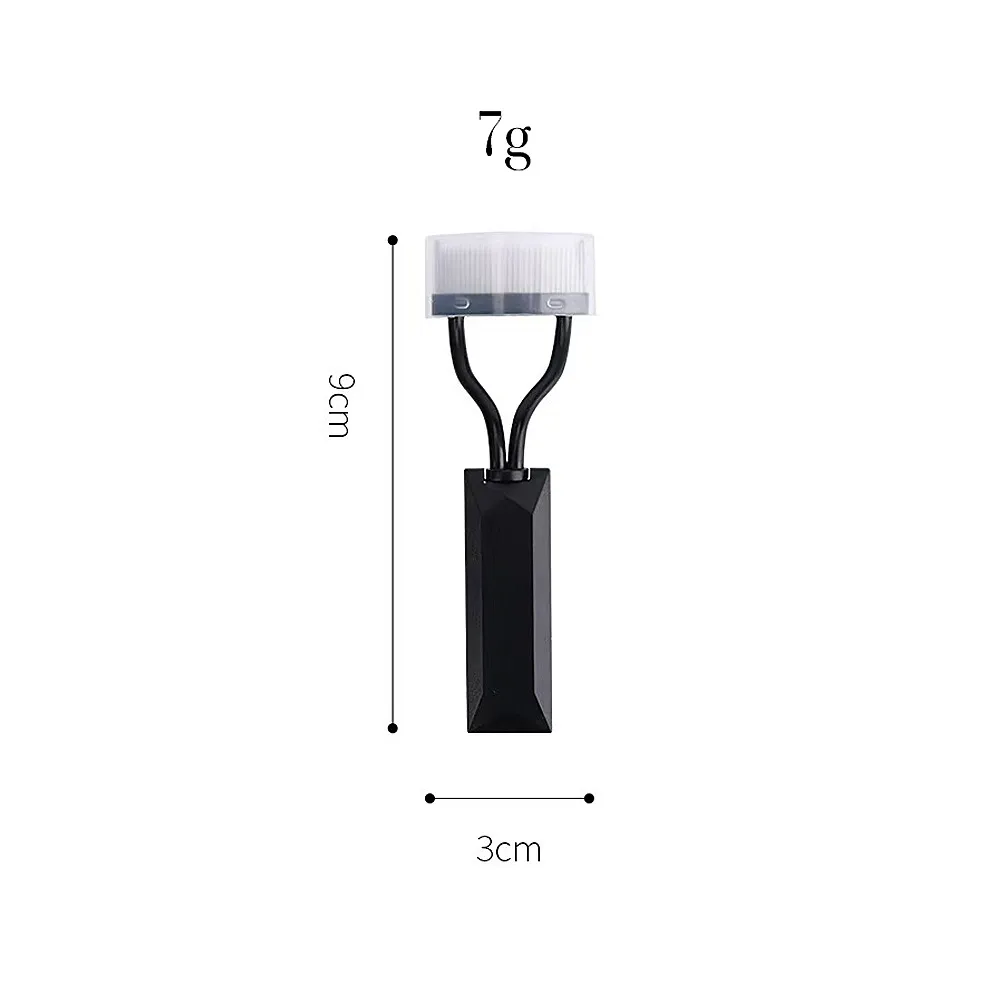 Portable Semi-arc Stainless Steel Needle Eyelash Brush - Short Handle Black