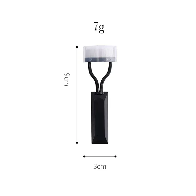 Portable Semi arc Stainless Steel Needle Eyelash Brush Short Handle Black - Shop at LoveMi