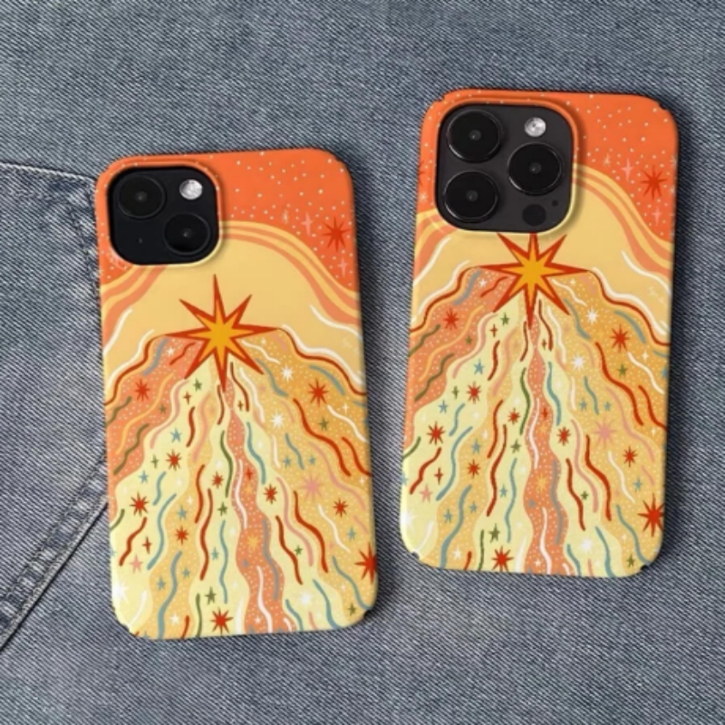 Orange Sun Frosted Glossy Fine Hole Phone Case