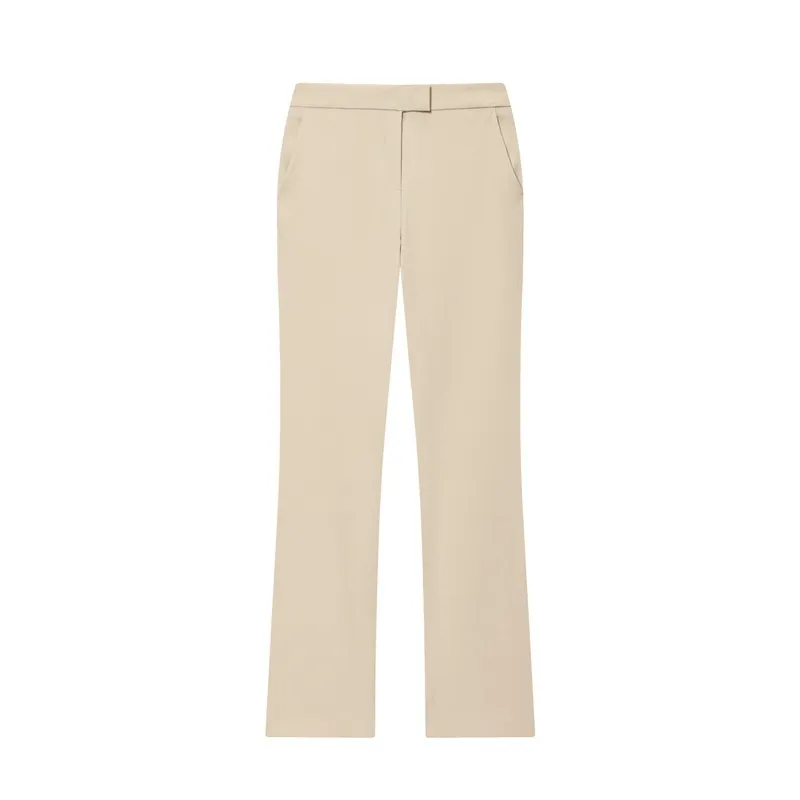 Slim-fit Long-sleeve Suit Jacket Flared Pants For Women - Apricot