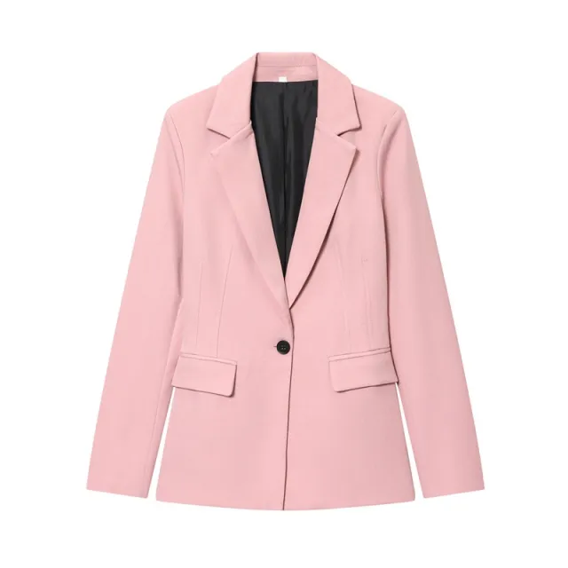 Slim fit Long sleeve Suit Jacket Flared Pants For Women Pink Top - Shop at LoveMi