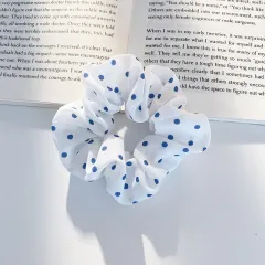 Women's High-end Hair Flower Accessory Elastic Band - Sky Polka Dots - View 1